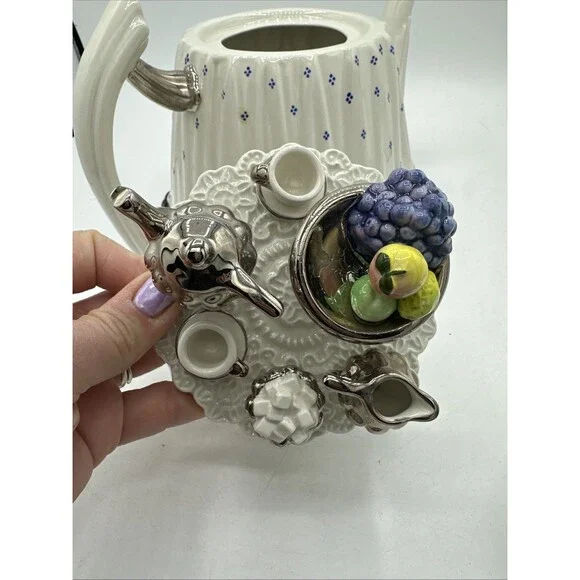 Paul Cardew Teapot Victorian Silver Service Porcelain Retired - Picture 12 of 16
